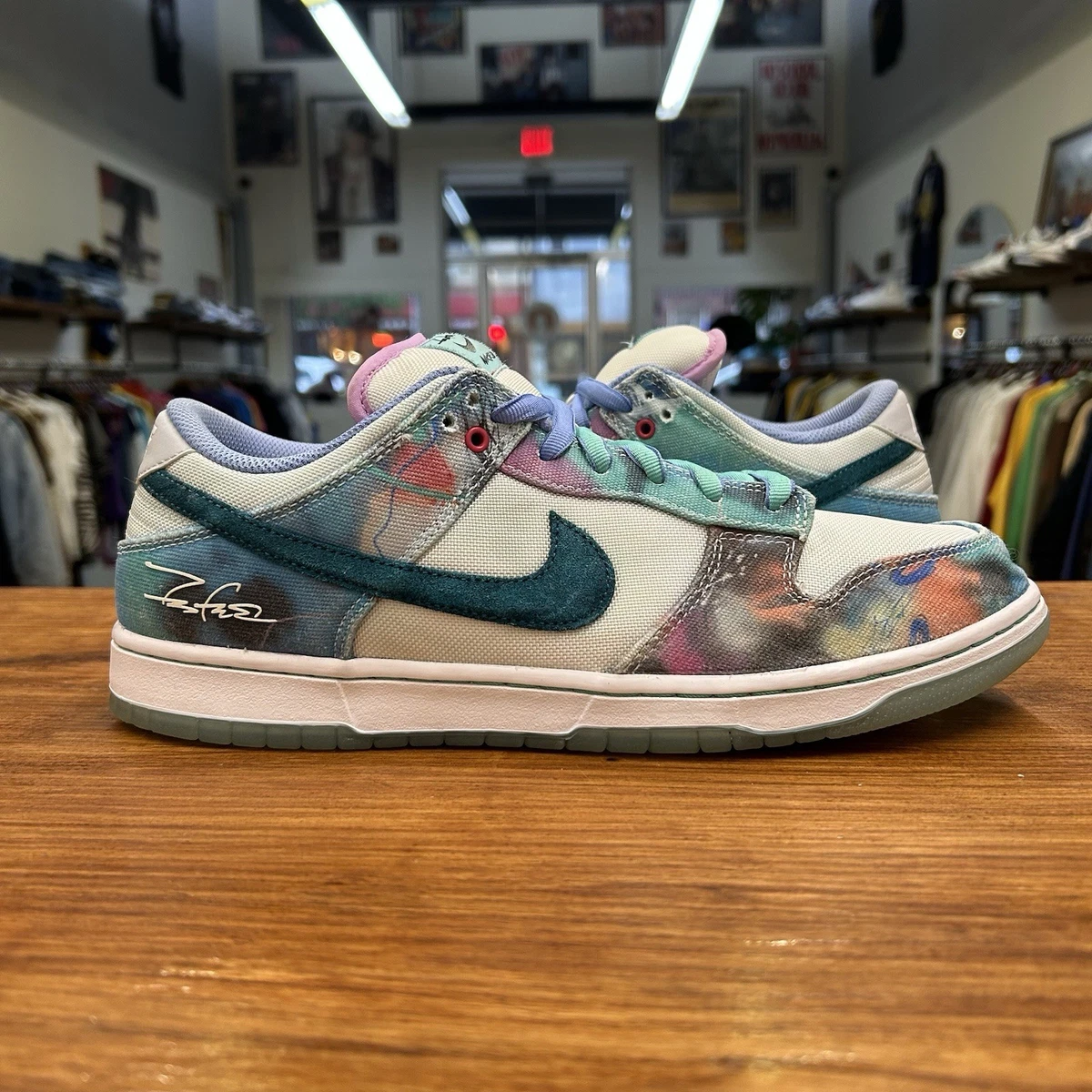 Nike Futura Laboratories x Dunk SB Low Bleached Aqua for Sale