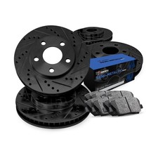 R1 Concepts Front and Rear Brakes and Rotors Front and Rear Semi Met Brake P...