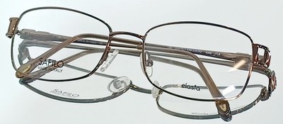 ELASTA BY SAFILO EMOZIONI 4349 FL6 Eyeglasses BROWN New Metal 54-17-135 Italy