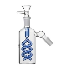 45° 14mm Spiral Glass Ash Catcher Bowl Slide 4 Hookah Bong Water Pipe B