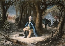 1866 George Washington in Prayer at Valley Forge Poster Print Wall Art Painting