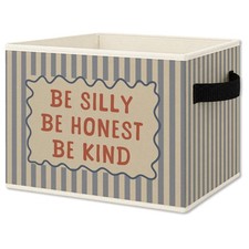 Inspirational Kids Nursery Foldable Storage Bins Box with Handles, Be Silly H...