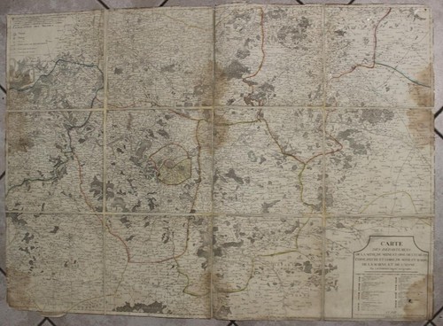PARIS ÎLE-DE-FRANCE FRANCE 1811 POIRSON OVERSIZE UNUSUAL ANTIQUE ORIGINAL MAP