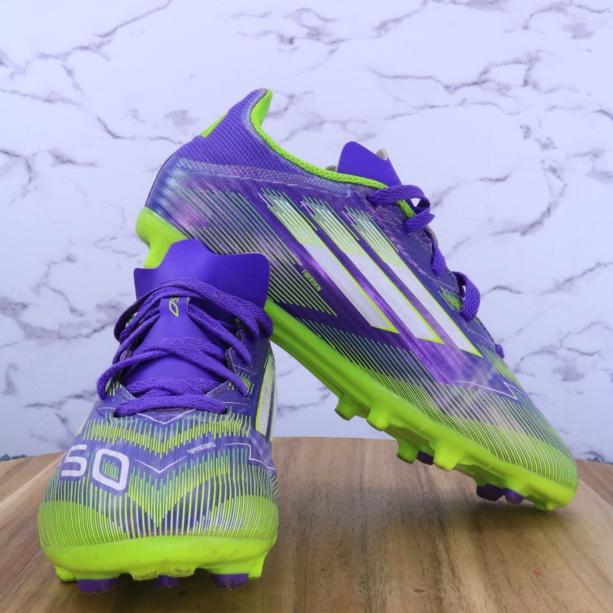 Adidas F50 League FG Junior Radiant Blaze Purple Rush Green Low