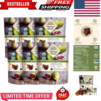 Soft Organic Turkish Dried Figs - 6 Bags 30 Individual Portion Packs | No Pre...