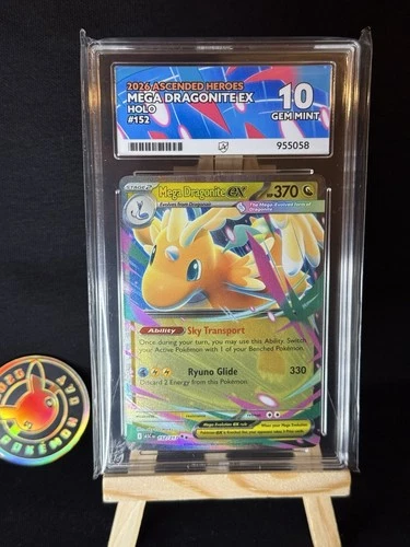 Ascended Heroes 152/217 Mega Dragonite Ex Ace Gem Mint 10 Perfect Sub Grades