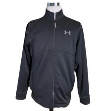 Under Armour Cold Gear Storm Jacket Men  s Medium Black Full Zip Soft Shell