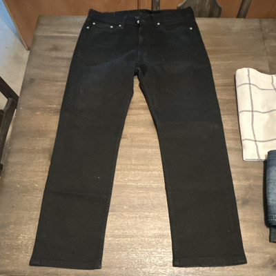 Levi's Men's Black Straight Leg Denim Jeans 5-Pocket Logo Pockets