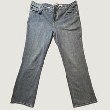 Faded Glory Jeans Womens 18 Average Cloud Blue Grey Stretch Straight Leg Denim