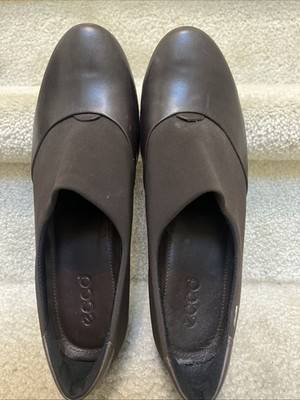ECCO Sculptured GTX Pumps Womens GoreTex Brown Leather Slip On Shoe $148 40 10