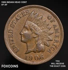 1906 Indian Head Cent XF EXTRA FINE Brown Full LIBERTY - NICE  coin 134