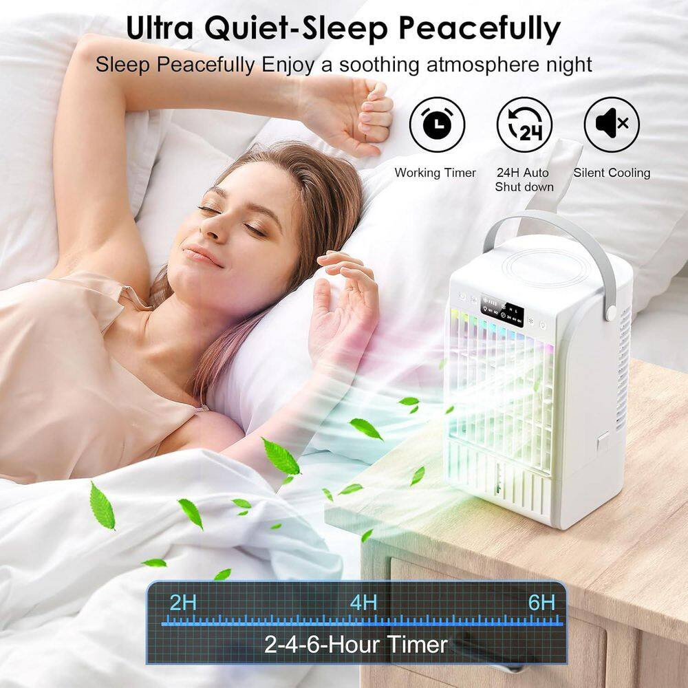 2-6 Hours 1500 ML Portable Evaporative Air Cooler 4-Wind Speeds 2-Spray Modes Ti