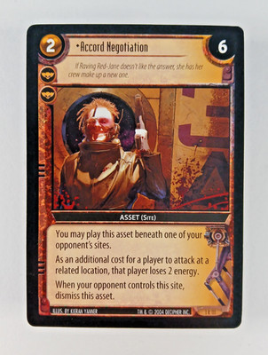 Accord Negotiation #111 Rare - Incursion, Wars TCG card (2004 Decipher) 1R111