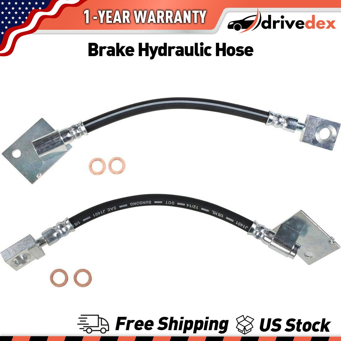 Front Left Front Right Brake Hydraulic Hose 2X Sunsong For Dodge 1976-1993