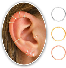 Small Thin Hoop Earrings for Women,Tiny Huggie Hoop Rings for Cartilage,Helix,Ta