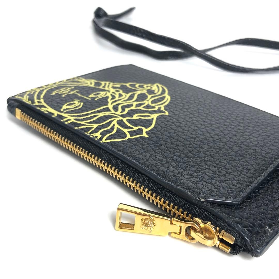 Versace Medusa Wallet Coin Case Black Unisex with Detachable Strap Used thumbnail 5