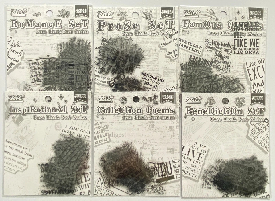 1.5" PET Quote Stickers for Scrapbooks & Journals - 40 Pcs / Pk