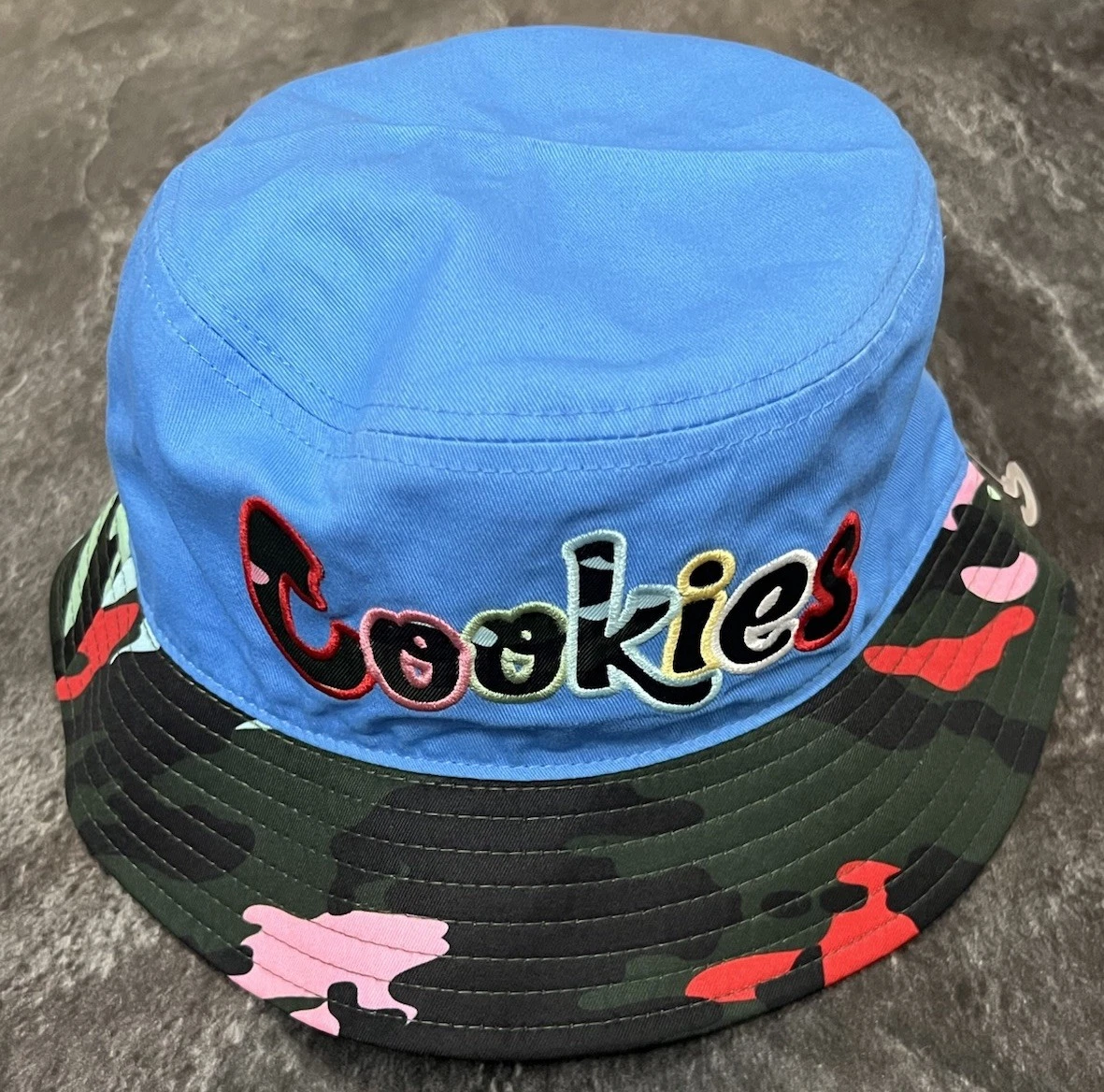 Cookies Camouflage Cotton Bucket Hat Blue Unisex Adult Size S/M New