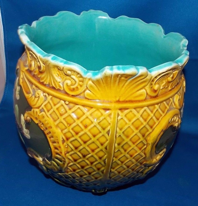 WARDLE ENGLAND JARDINIERE c1890s MAJOLICA STUNNING QUALITY!!! eBay