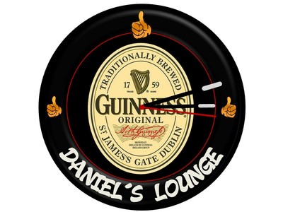Guinness personalisierte Wanduhr 20 cm Durchmesser Guinness personalisierte Wanduhr 20 cm Durchmesser