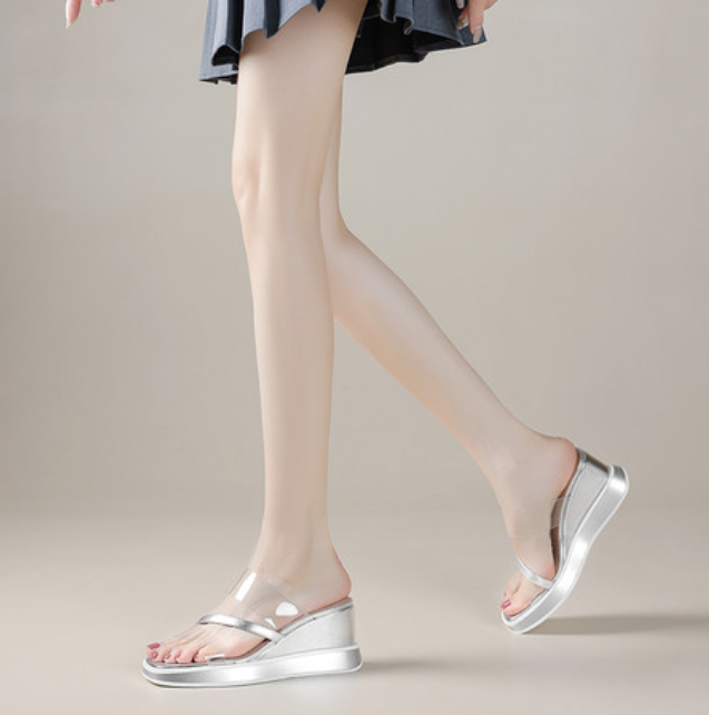 PANTOFOLA D’ORO Scarpe sandali ciabatte donna 2025 moda punta aperta plateau trasparenti mules CMO