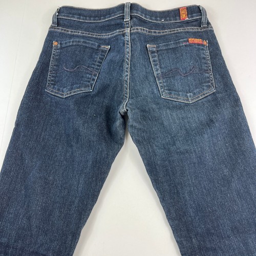 7 For All Mankind Men’s Denim Blue Jeans Straight Leg Cotton Made in USA 26 x 35 - Picture 6 of 8