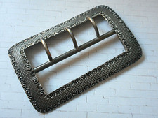 Oxidized Textured Sterling Silver Belt Buckle  25M42