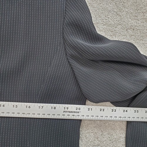 Kasper 2 Piece Suit Set Women's 14 Petite Black White Pin Stripe Career Academia - Picture 9 of 18