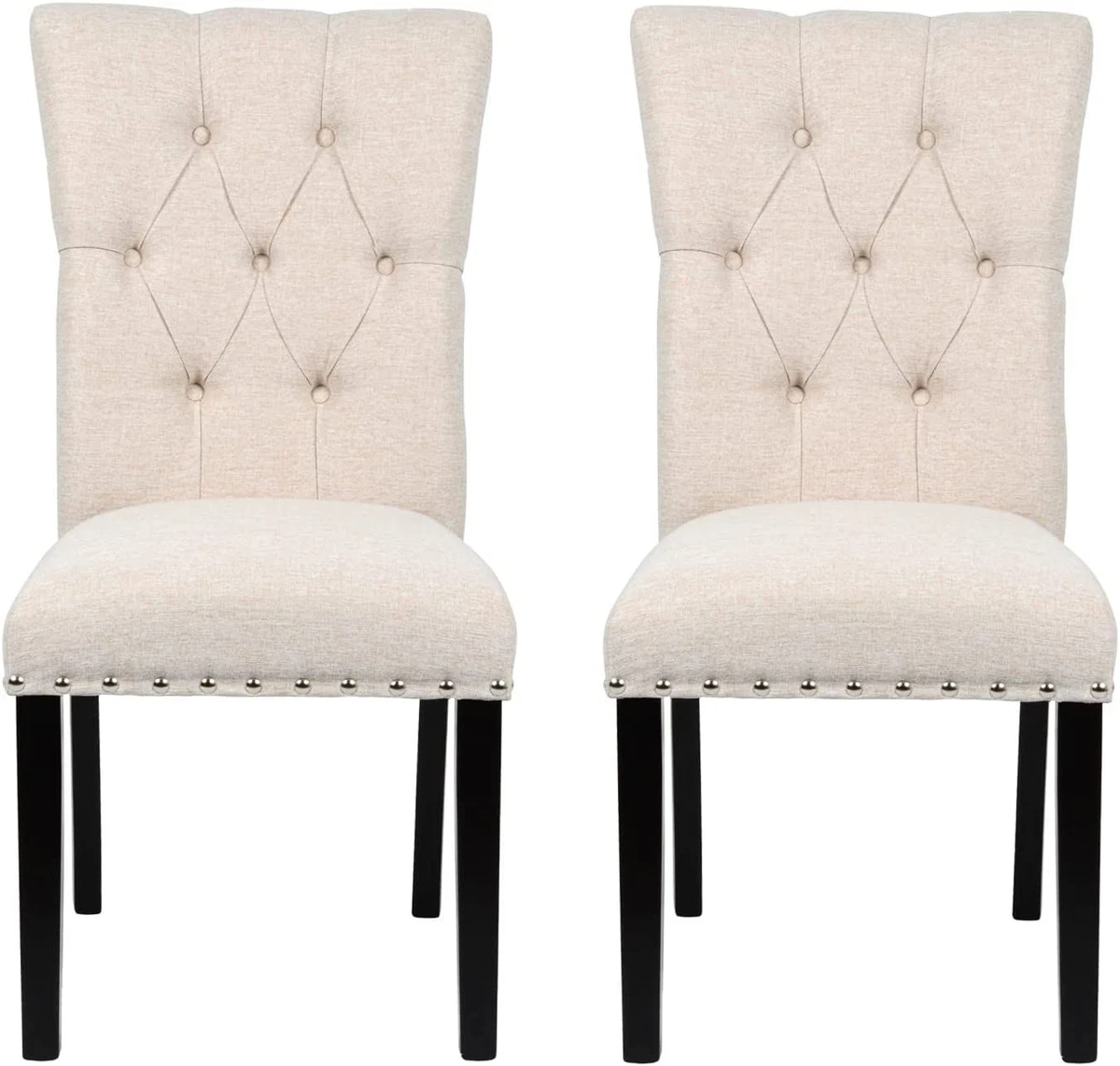 asunflower High Back Dining Chairs Set of 2 2 Beige eBay