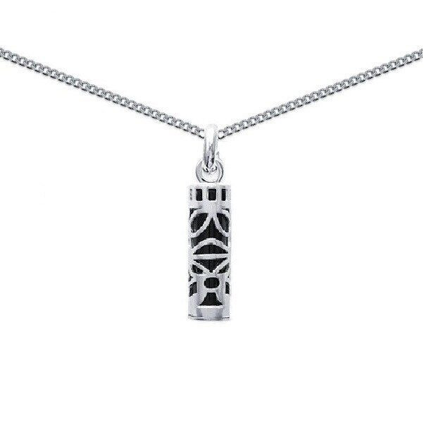 Pendentif Tiki sagesse argent 925 hypoallergénique et chaine fine 45cm