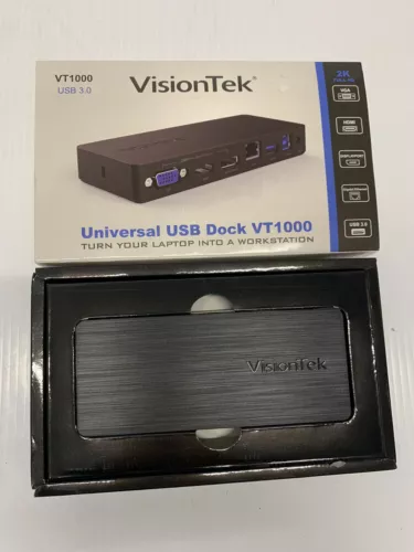 Visiontek VT1000 Dual Display Universal USB 3.0 Docking Station With Box/Wired