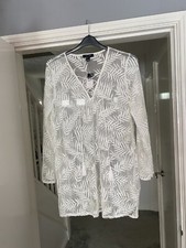 Palm Crochet Kaftan. White Size L. BNWT 