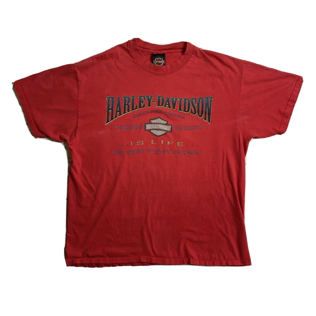 Vintage 90s Harley Davidson Is Life Red T Shirt Hanes Beefy Vintage 90s Harley Davidson Is Life Red T Shirt Hanes Beefy