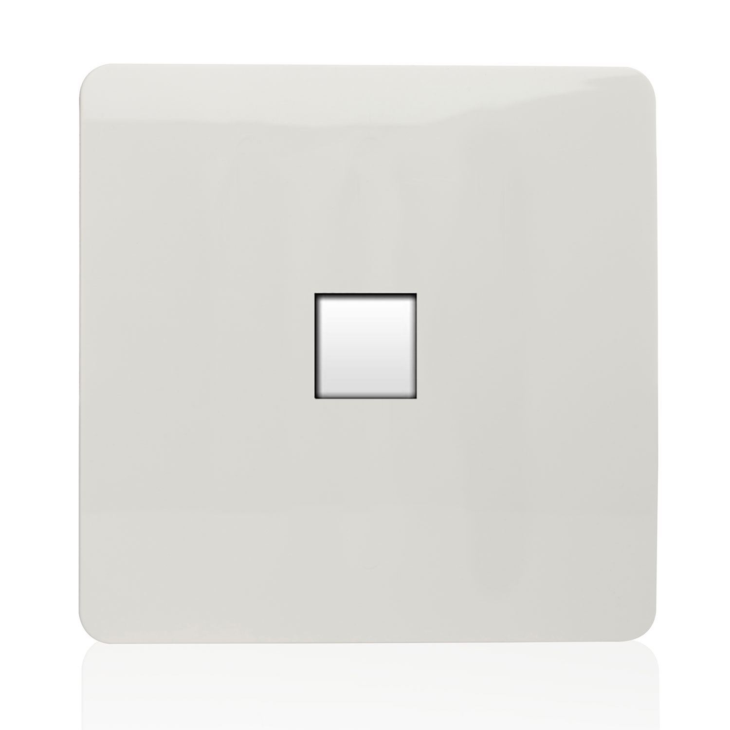 Trendi Artistic Modern Glossy Tactile Rj56 Cat 5E & Cat 6 Ethernet Socket White Art-Pcwh - Image 2
