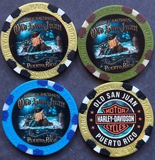 Harley Davidson Wide Print Poker Chips Old San Juan HD in Puerto Rico (Pick 1)