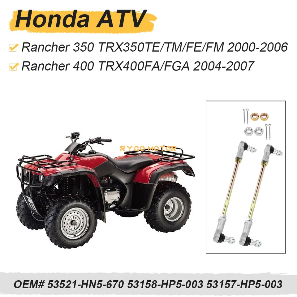 Left & Right Tie Rod Ends Assy for Honda Rancher 350 TRX350TE/TM/FE/FM 2000-2006 — 第 4/4 张图片