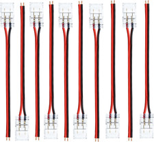 LED Strip Connectors 2Pin 8Mm, 10 PCS LED Connectors Solderless Pigtail for Sing