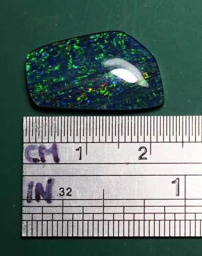 Big A+ Australian Coober Pedy Opal Natural Triplet 21x12x5 mm pendant ring - Picture 7 of 7