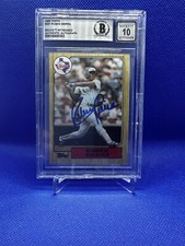 RUBEN SIERRA Signed 1987 Topps #261 Texas Rangers Beckett BAS Auto Grade 10 Rare