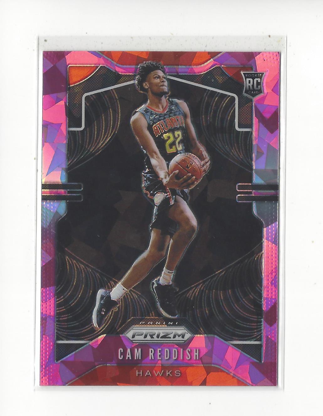 2019-20 Panini Prizm Prizms Pink Cracked Ice #256 Cam Reddish RC Rookie Hawks