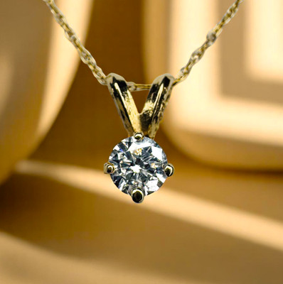 14k Gold - natürliches Diamant Collier -18'' - 0,25ct - Solitär - romantisches Geschenk -1g