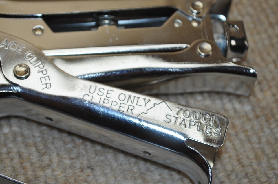 Ace Clipper 702 Hand Stapler Chrome Plated w/New Box of Staples, Works ...