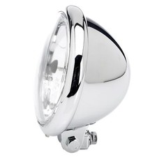 5-34 Diameter Diamond Chrome Halogen Headlight - Clear Lens
