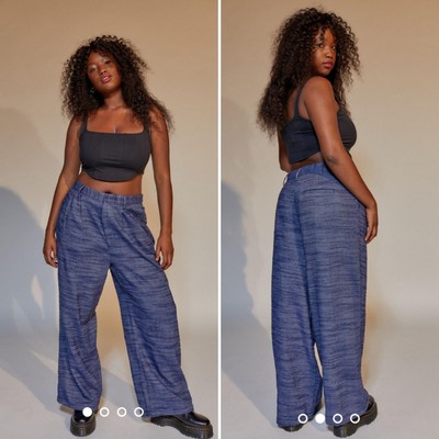 Urban Outfitters UO Cotton Trouser Pants Menswear Style Wide Leg Women's XXL