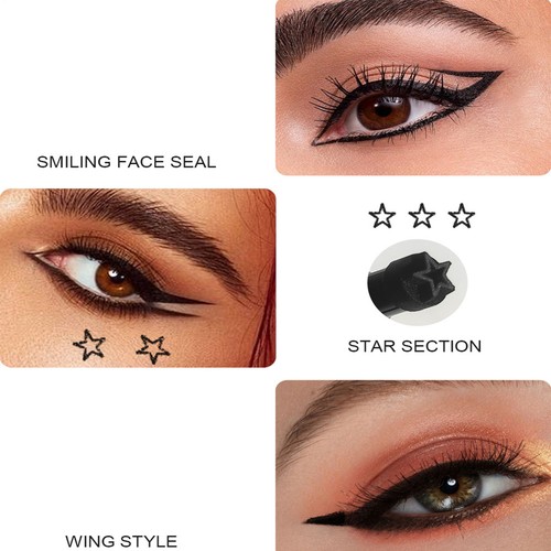 6pcs Dual Head Eyeliner Stamp Kit – Waterproof & Long-Lasting Eyeliner Pen Set - Foto 12 di 12