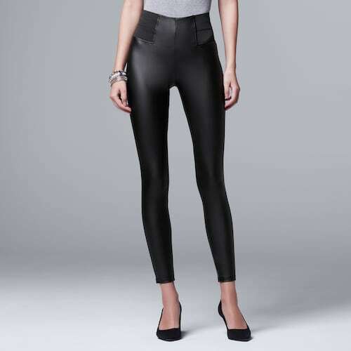 Simply Vera Vera Wang Faux Leather Leggings | eBay
