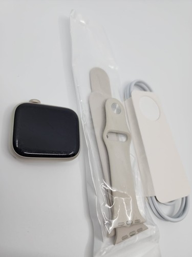 Apple Watch Series 7 45mm Baige Aluminum Case with Abyss Baige Sport Band H010 - Afbeelding 2 van 8