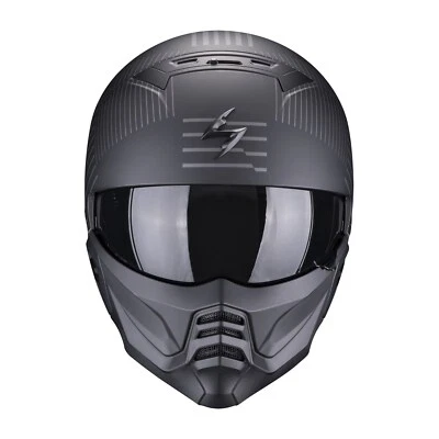 Scorpion EXO-COMBAT II Miles (Noir Mat-Argent) Taille: S (55) Casque De Moto - Photo 1/3