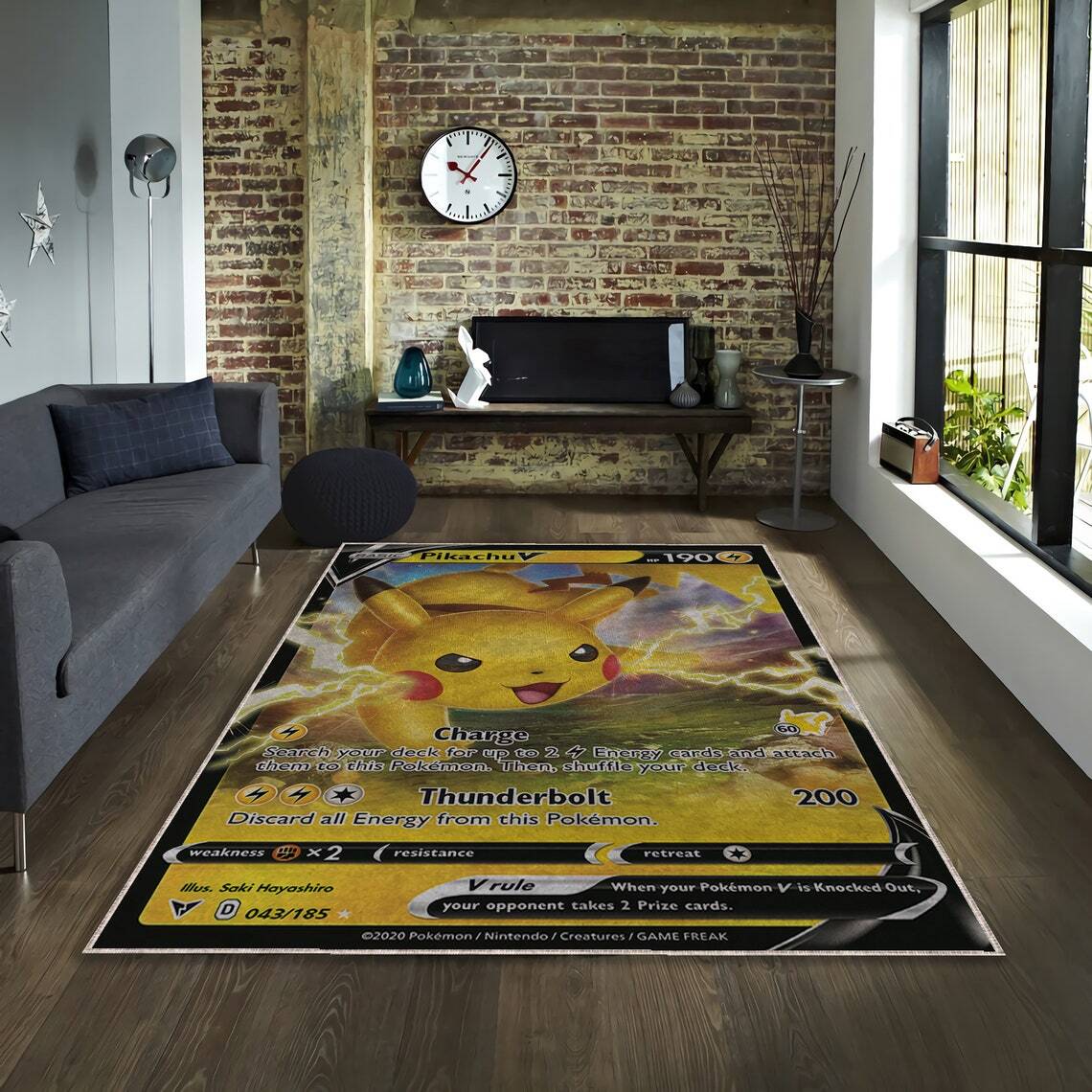 Pikachu, Pokemon, Pikachu Game Card Rug, Pokemon Card, Pikachu Pokemon  Carpet | eBay