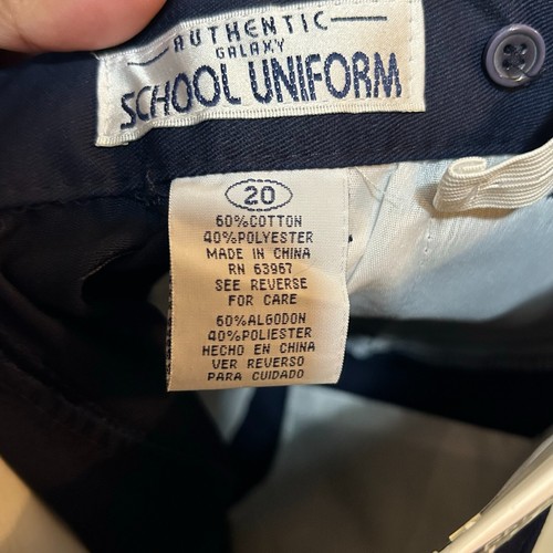 Authentic Galaxy School Uniform Shorts Boys 20 Navy Flat Front Adjustable Waist - Picture 9 of 9